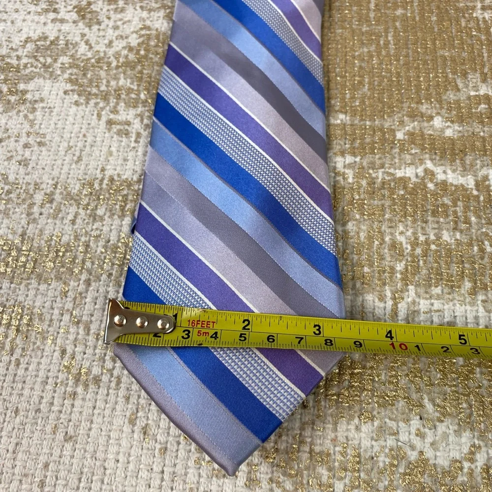MICHAEL KORS Men’s Blue & Purple Striped Silk Necktie | Office Business Work